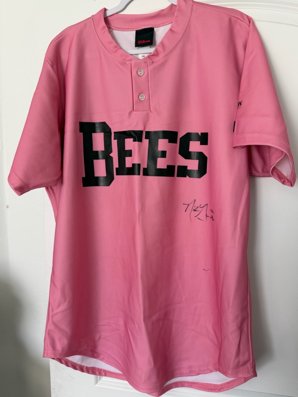 Salt Lake Bees Pink Jersey #22 Gorneault Signed Baseball MiLB Adult XL Rare